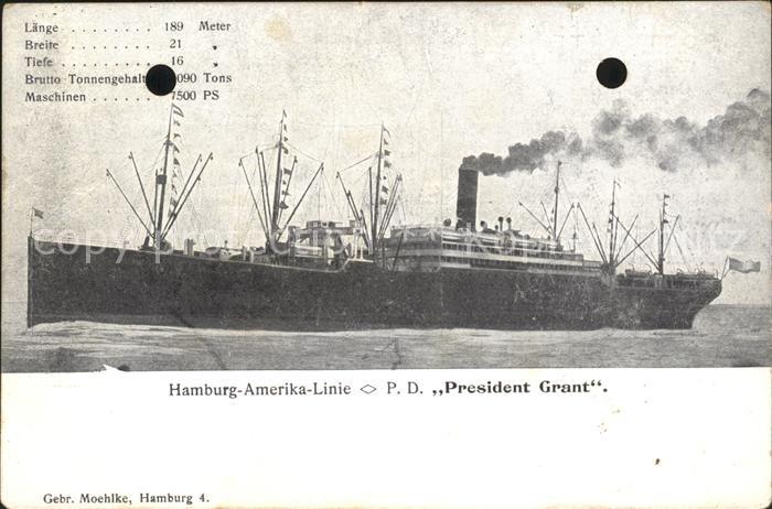 Dampfer Oceanliner P.D. President Grant Hamburg-Amerika-Linie