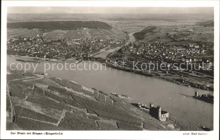 Foto Kellner Rolf Nr. 5183 Rhein mit Bingen Bingerbrück