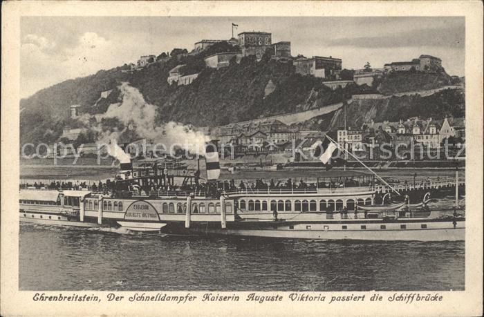 Dampfer Seitenrad Kaiserin Auguste Viktoria Ehrenbreitstein