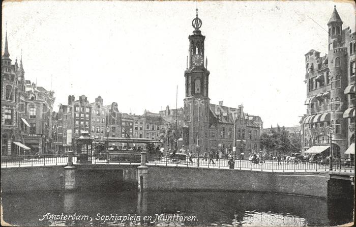 Strassenbahn Amsterdam Sophiaplein en Munttoren