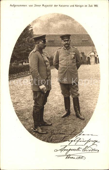 Wilhelm II Hindenburg Spendenkarte Rotes Kreuz Foto Kaiserin Auguste Viktoria