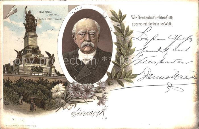 Bismarck Nationaldenkmal Niederwald Litho