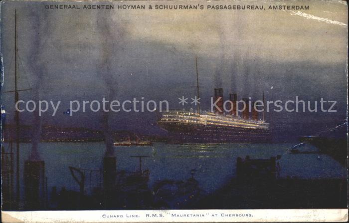 Dampfer Oceanliner R.M.S. Mauretania Cherbourg