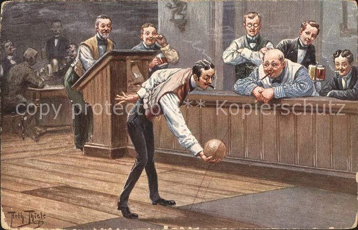 Thiele Arthur Bowling Maenner Zigarren Bier