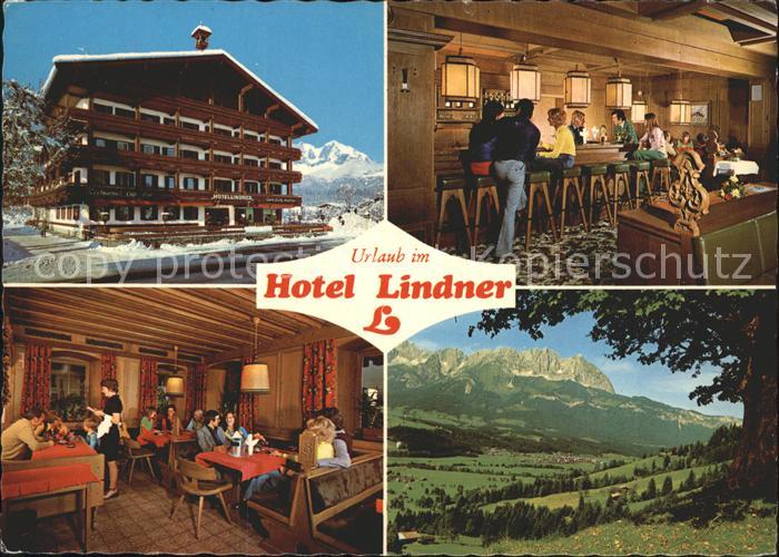 Oberndorf Tirol Hotel Lindner Theke Gastraum Alpenpanorama