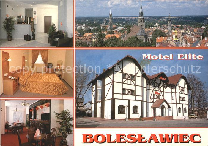Boleslawiec Bunzlau Motel Elite Ortsansicht mit Kirche