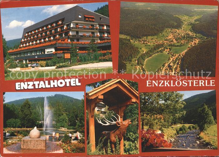 Enzkloesterle Enztalhotel Springbrunnen Hirsch Fliegeraufnahme