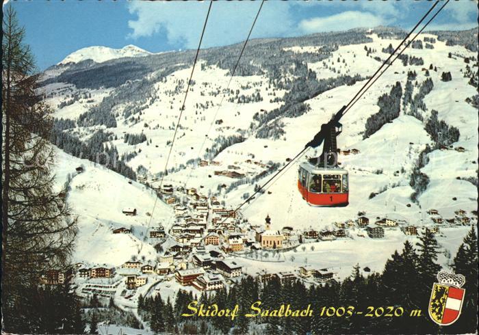Saalbach-Hinterglemm Panorama Skidorf Wintersportplatz Seilbahn Wappen