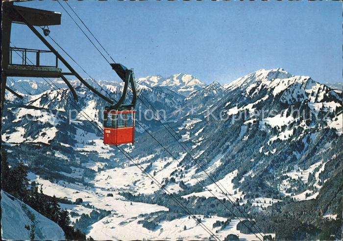 Gruenten Seilbahn Blick auf Hoerner Gruppe Altmann Saentis Stuibenkette Alpenpan