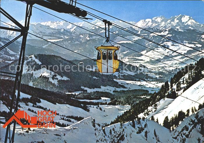 Steibis Oberstaufen Bayern Hochgratbahn Blick auf Saentis und Schweizer Alpen