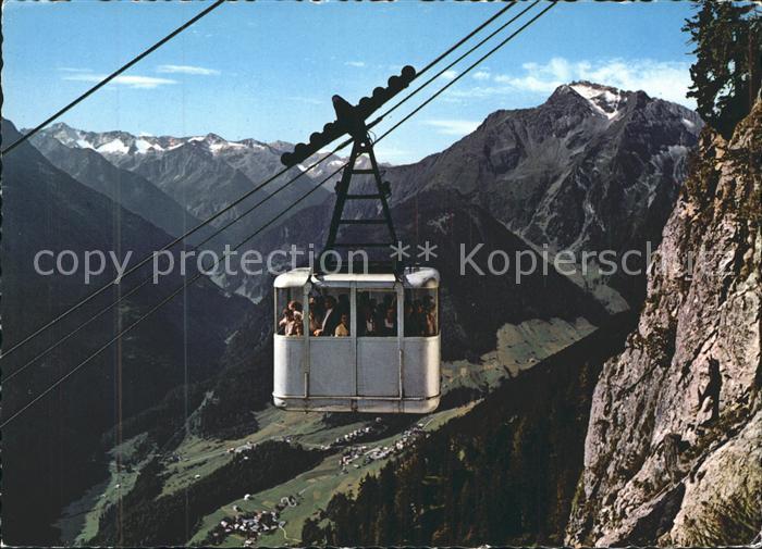 Mayrhofen Zillertal Penkenbahn Seilbahn Blick auf Finkenberg und Gruenberg Alpen