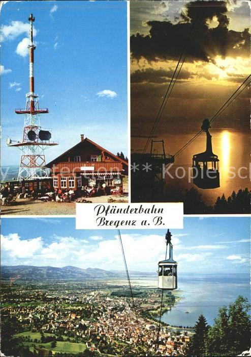 Bregenz Vorarlberg Pfaenderbahn Sonnenuntergang Bodensee Sendeturm Berggasthof
