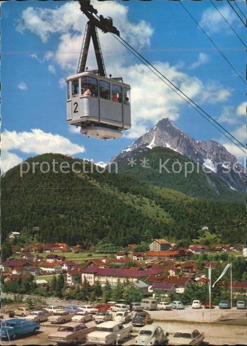Mittenwald Bayern Karwendelbahn gegen Wettersteinspitze Bergbahn