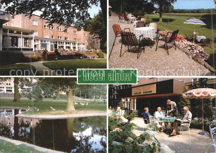 Lochem buiten Hotel Restaurant Alpha Garten Terrasse Teich