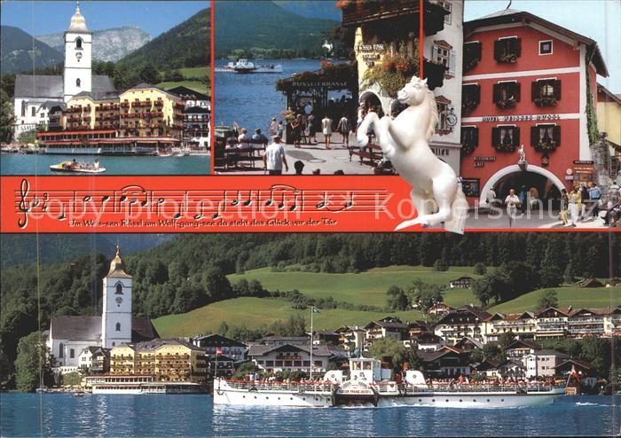 St Wolfgang Wolfgangsee Kirche Hotel Weisses Roessl Lied Noten Ausflugsboot Wolf