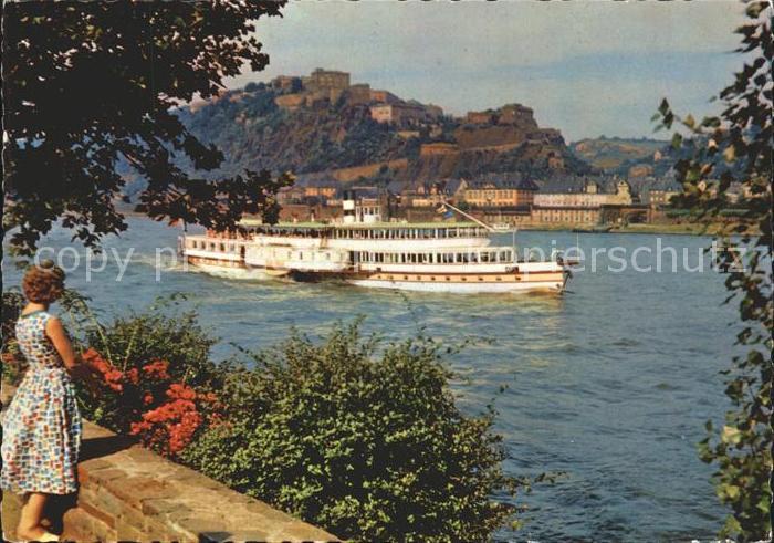 Koblenz Rhein Rheindampfer Feste Ehrenbreitstein