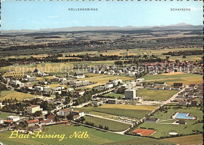 Bad Fuessing Schwefeltherme Alpenblick Hoellengebirge Schafberg Fliegeraufnahme