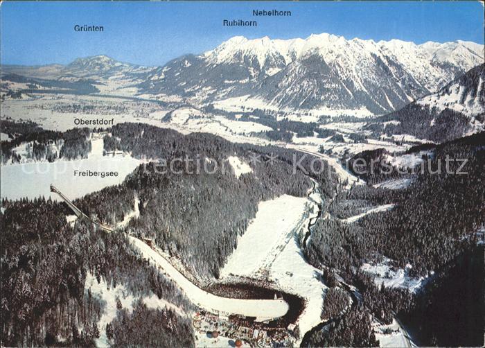 Oberstdorf Heini Klopfer Skiflugschanze Wintersportplatz Alpenpanorama Fliegerau