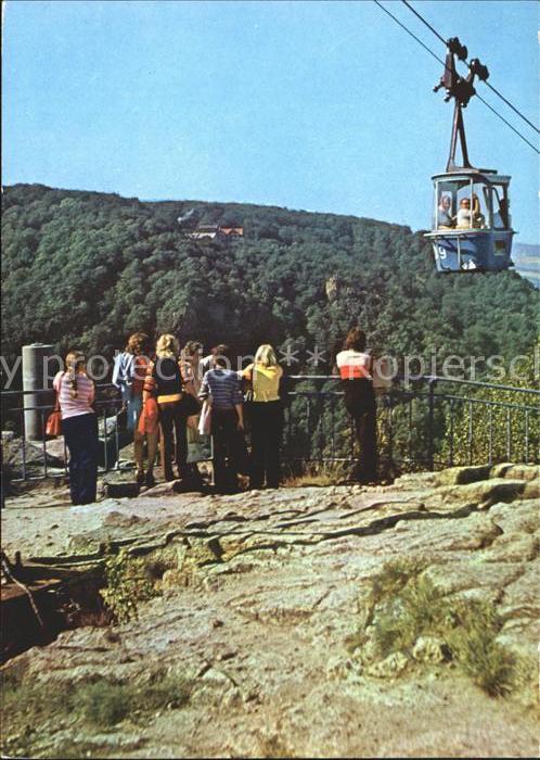 Thale Harz Hexentanzplatz mit Blick zum Hotel Rosstrappe Seilbahn