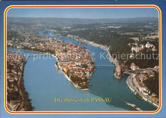 PAssAU Bayern Inn Donau Ilz Fliegeraufnahme