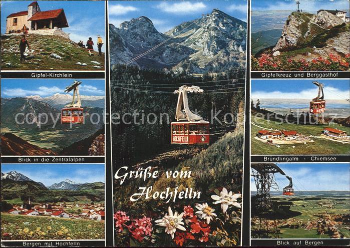 Hochfelln Bergen Seilbahn Gipfel-Kirchlein Bruendlingalm Chiemsee Gipfelkreuz