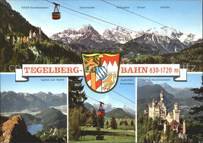 Schwangau Fuessen Tegelberg-Seilbahn Schloss Neuschwanstein Alpsee