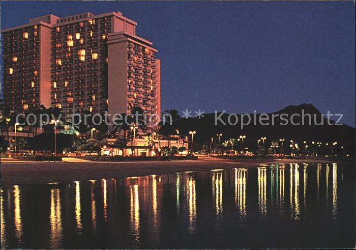 Honolulu Waikiki Beach Hotel at night