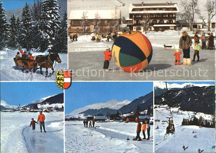 Techendorf Weissensee Hotel Neusacher Hof Pferdeschlitten Eislaufbahn Eisstocksc