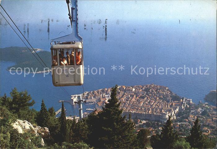 Dubrovnik Ragusa Blick auf Srd Seilbahn Bergbahn