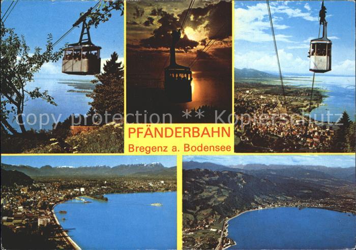 Bregenz Vorarlberg Pfaenderbahn Bergbahn Bodensee Abendstimmung Alpenpanorama