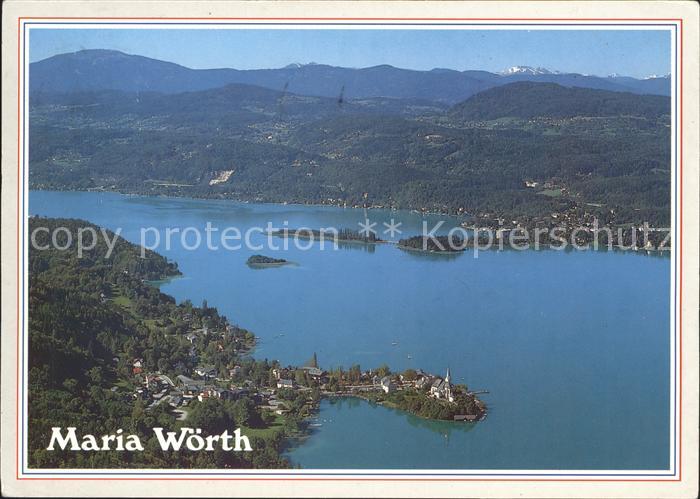 Maria Woerth Woerthersee Kaernten und Poertschach Fliegeraufnahme