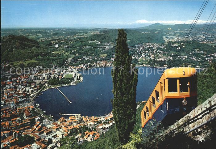 Brunate Como La Funicolare Drahtseilbahn Panorama Comer See