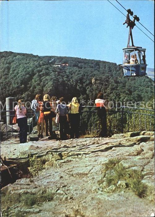 Thale Harz Hexentanzplatz mit Blick zum Hotel Rosstrappe Seilbahn