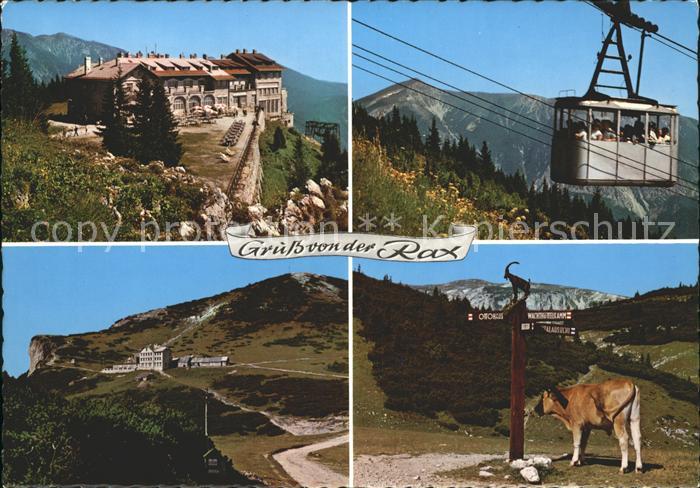 Hirschwang Rax Berghotel Seilbahn Wegweiser Kuh