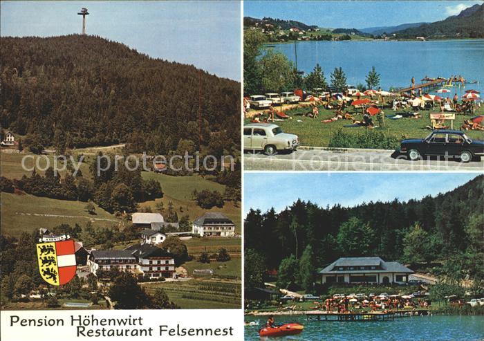 Keutschach See Pension Hoehenwirt Restaurant Felsennest Wappen Aussichtsturm