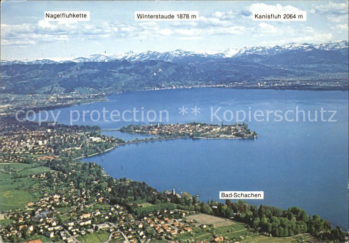 Lindau Bodensee Bad Schachen Fliegeraufnahme Alpenpanorama