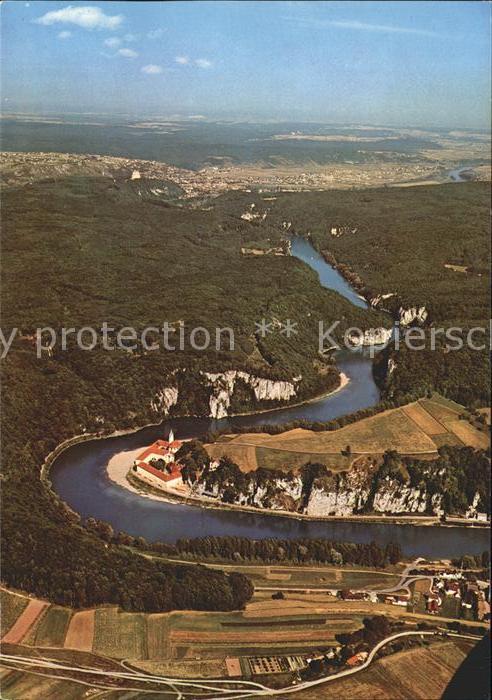 Weltenburg Kelheim Kloster Donaudurchbruch Befreiungshalle Fliegeraufnahme