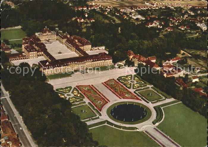 Ludwigsburg Schloss mit Gartenschau Bl?hendes Barock Fliegeraufnahme