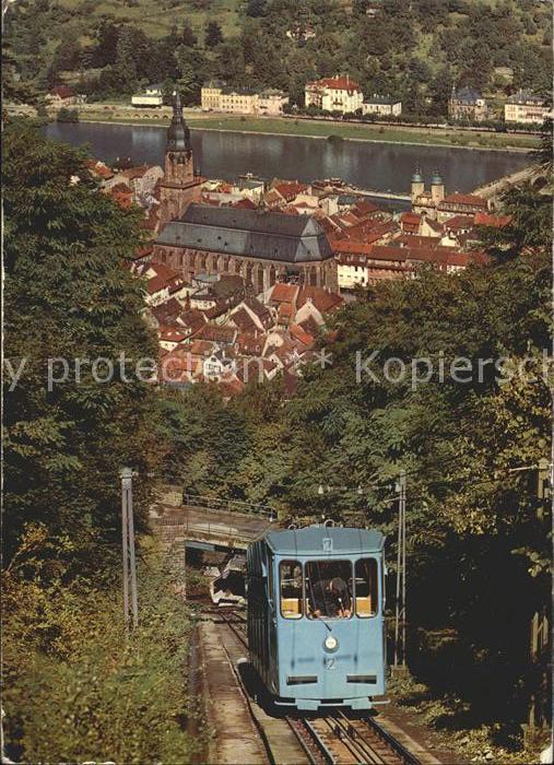 Heidelberg Neckar Blick Bergbahn Altstadt