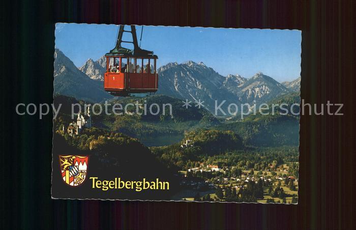 Tegelberg Luftseilbahn Blick Koenigsschlosser Alpsee Tiroler Allgaeuer Hochgebir
