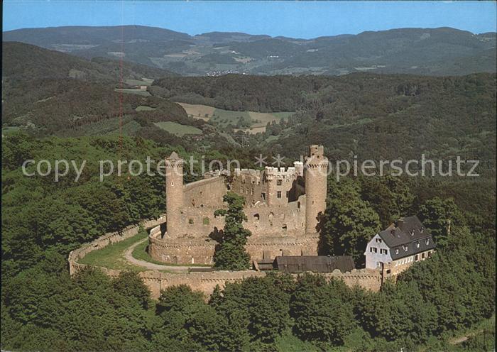 Bensheim Bergstrasse Fliegeraufnahme Burgruine Auerbacher Schloss