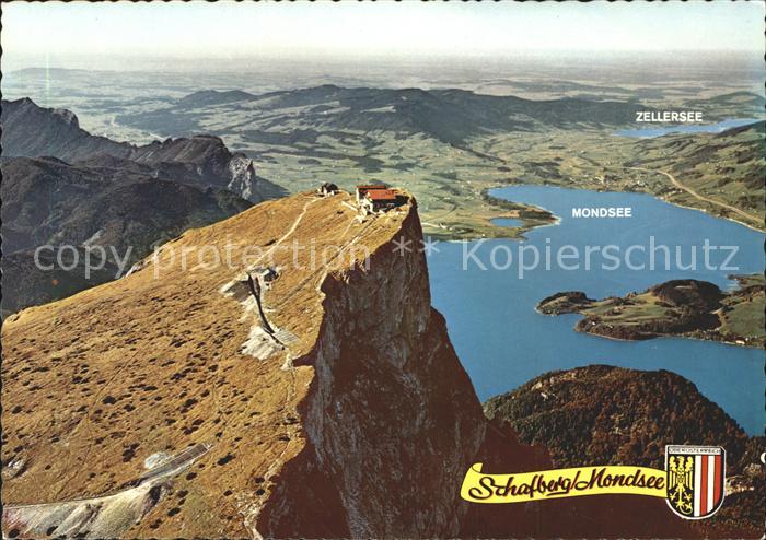 Schafberg Salzkammergut Fliegeraufnahme Zellersee Mondsee Berghotel Himmelspfort