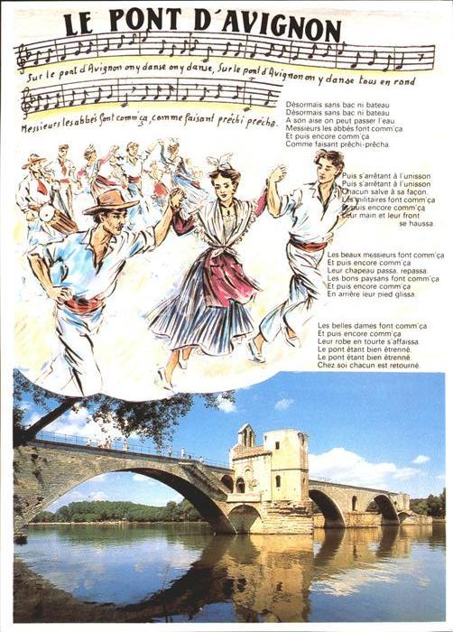 Avignon Vaucluse Liederkarte Bruecke