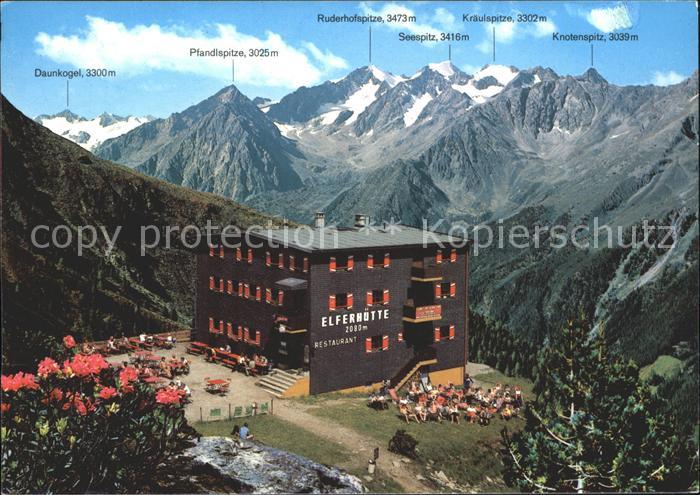 Hall Tirol Bergrestaurant Elferhuette Daunkogel Pfandlspitze Ruderhofspitze