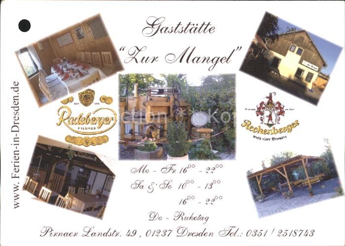 DRESDEN Elbe Gaststaette zur Mangel