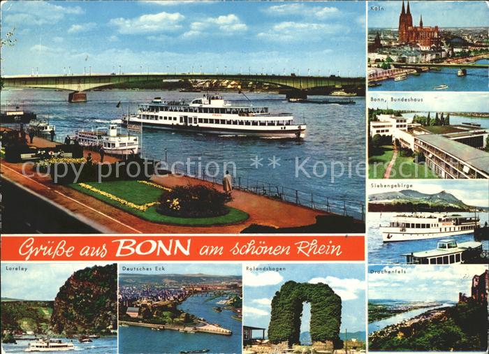 Bonn Rhein Rhein Bundeshaus Drachenfels