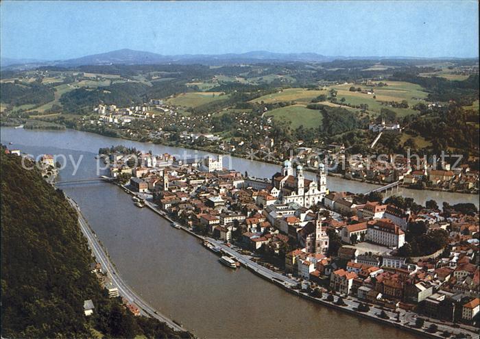PAssAU Bayern Fliegeraufnahme Dreifluessestadt Donau Inn Ilz