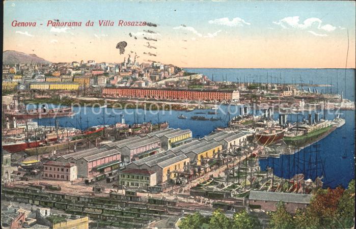 Genova Genua Liguria Panorama da Villa Rosazza Hafen