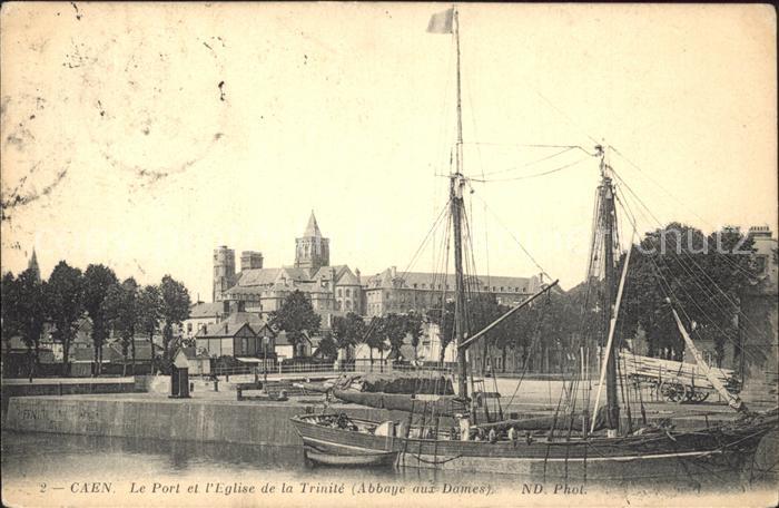 Caen Port Eglise de la Trinité Segelschiff