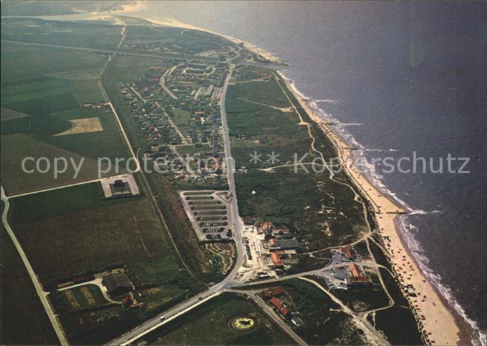 Cadzand Zeeland Fliegeraufnahme mit Strand Verhuur-Verkoop Kontor